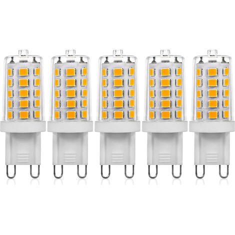 Ampoule LED G9 à intensité variable, lumière chaude 2700K, 3W 320LM, ampoule LED SMD G9 capsule, remplacement d'ampoule halogène G9 28W, sans scintillement et à intensité variable - lot de 5 [Classe é (1/5)
