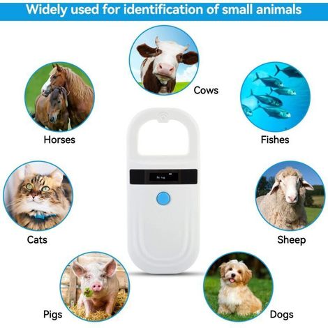 Lecteur D'identification d'animal De Compagnie, Affichage D'étiquette d'animal De Compagnie De Scanner D'identification De Puce d'animal Rechargeable Lecteur Portable RFID EMID pour Animaux TRIMEC