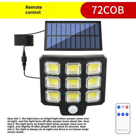Neues Modell 2025 für ländliche Gartenbeleuchtung, Garagenbeleuchtung, Solarwandleuchte, Solarlampe, Außenhofbeleuchtung (TY01027 einzelne Wandleuchte mit 72 COBs) (1/5)