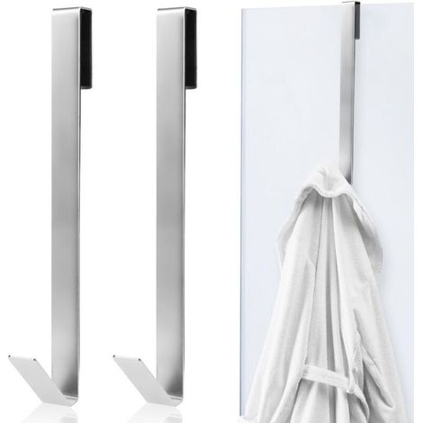Ganci per porta doccia senza foratura – Set da 2, in acciaio inossidabile, 25 cm, robusti e facili da installare per il bagno