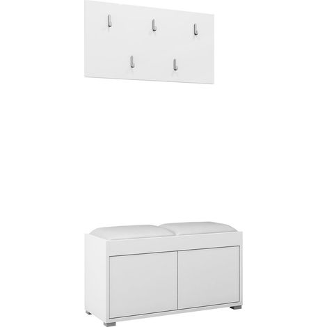 Conjunto para recibidor Comfivo Tutela, Soft 017, 0x0x0cm, Aglomerado laminado, Cuero ecológico, Montada en la pared, Colocada