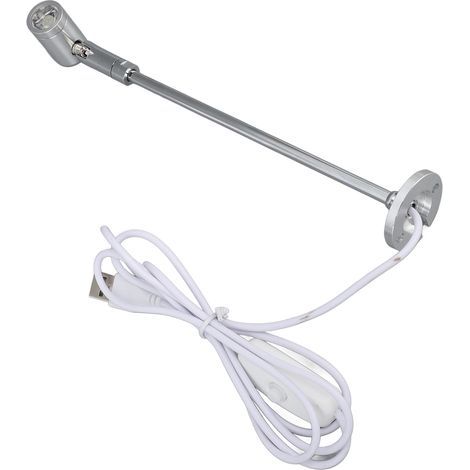 Projecteur LED sur pied pour vitrine de bijoux, Mini lampe en aluminium alimentée par USB pour peinture artistique, lumière naturelle argentée (1/5)
