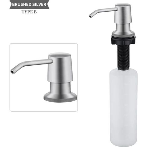 (B Brushed) Gel hydroalcoolique simple, gel douche, shampoing, savon liquide en flacon-poussoir, distributeur de savon pour salle de bain et toilettes d'hôtel (1/5)