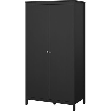Madrid Kleiderschrank 2 Türen schwarz matt. (1/5)