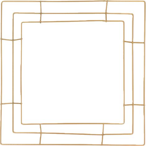 Couronne carrée en fer doré, cadre décoratif pour maison, ferme, porte d'entrée, porche, fenêtre, 35 cm (1/5)