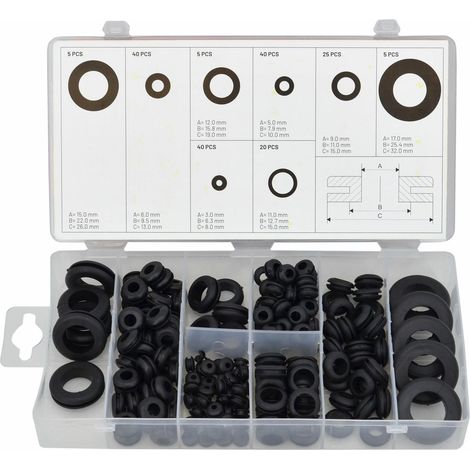 AWTOOLS Ojales de goma 180 piezas MIX.