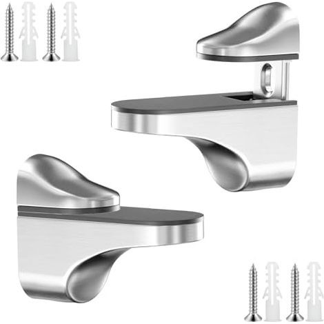 2 Pièces Supports de Serrage en Verre, Support de Verre Réglable, Support de Cloison en Verre, Support Etagere Verre en Alliage de Zinc, pour Verre de 3 à 18 mm (1/5)