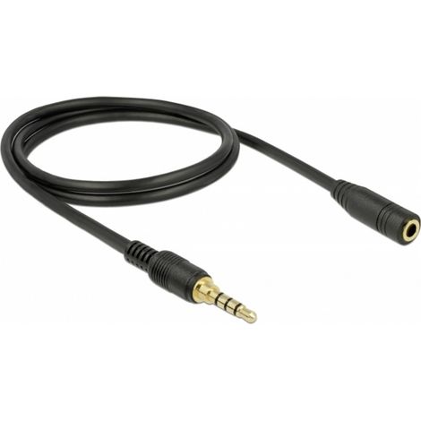 Rallonge Delock 85629 audio [1x Jack mâle 3.5 mm - 1x Jack femelle 3.5 mm] 1 m noir