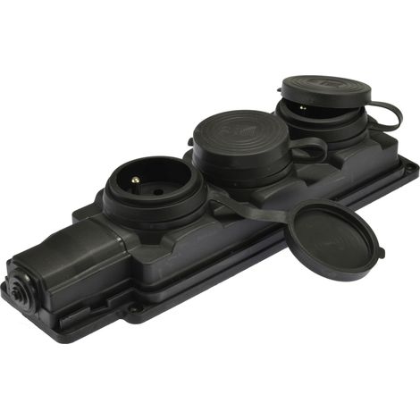 Splitter in gomma per prolunga a 3 prese con/senza IP44 (1/4)