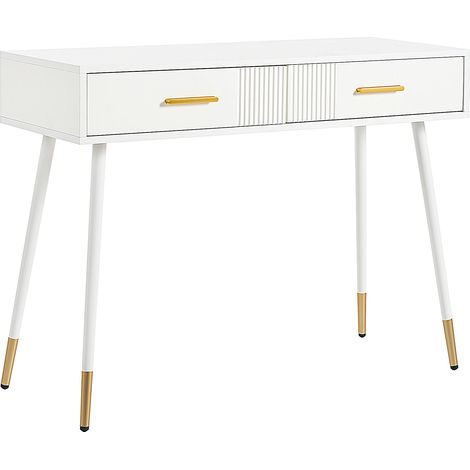 CAIziCoiffeuse, table de toilette, bureau avec deux tiroirs, 76 100 40 cm (1/5)