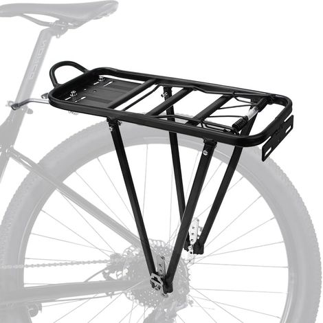 Porte-Bagages Arrière de Vélo, Porte-Bagages de VTT en Alliage D'aluminium Noir, Installation Rapide, pour Vélos de 24 à 28 Pouces, capacité 35 kg (1/5)