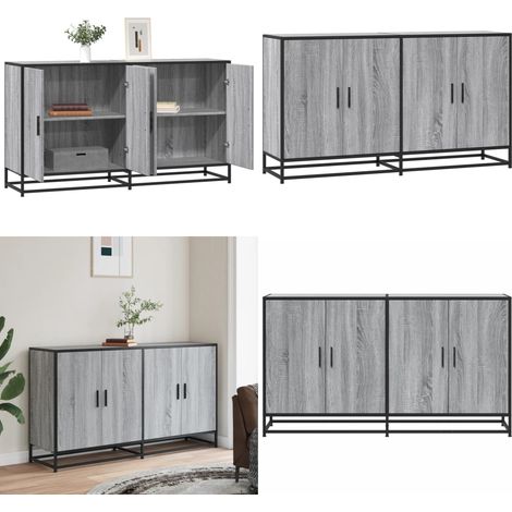 vidaXL Sideboard Grau Sonoma 134x35x76 cm Holzwerkstoff (1/5)