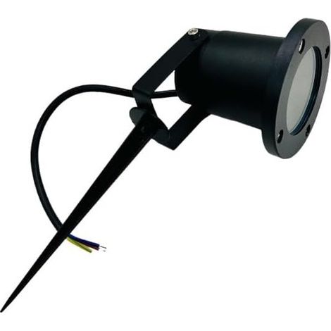 FARETTO PICCHETTO ORIENTABILE DA GIARDINO LAMPADINE GU10 IP65 IMPERMEABILE NERO (1/4)