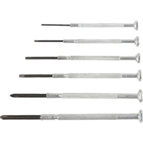 6 Tournevis de precision plats + cruciformes