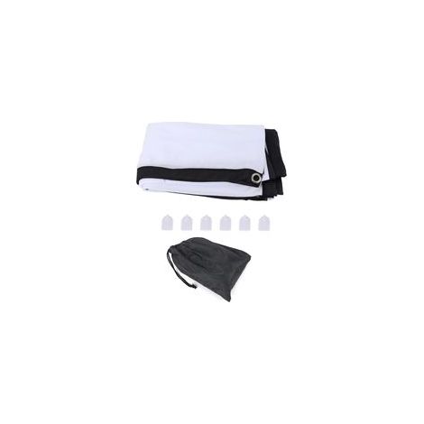 Écran de cinéma extérieur 100 pouces pliable anti-pli 16:9, rideau Portable blanc pour cinéma maison (1/5)