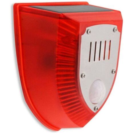 Alarme sonore solaire - Détecteur de mouvement - Alarme d'avertissement extérieur 120db - Son de sécurité - Flash éclairage - Étanche à la pluie - Mode jour et nuit - Pour maison villa cour ferme sal (1/4)
