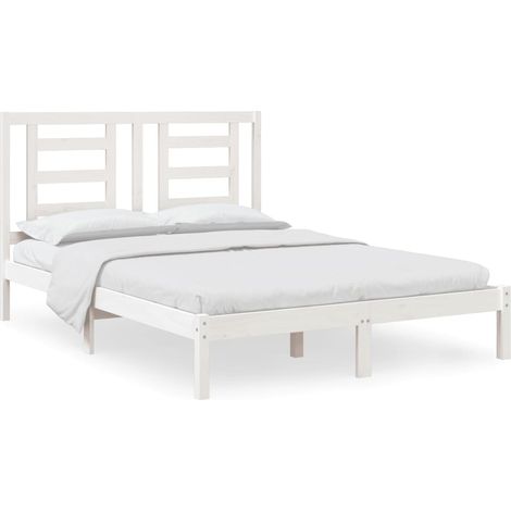 Maison Exclusive - Massivholzbett ohne Matratze Weiß 140x200 cm K