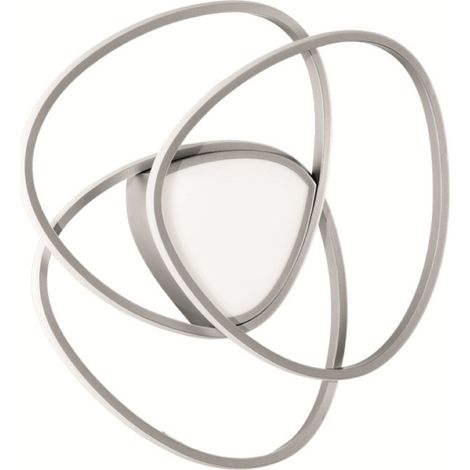 Plafoniera Led ROSE dimmerabile in metallo verniciato Argento D54 cm (1/3)