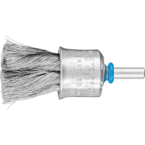PFERD TOOLS Pinselbürste mit Kunststoffschutz gezopft PBG Ø23 mm Schaft-Ø6 mm Edelstahl-Draht-Ø0,15 10 Stk