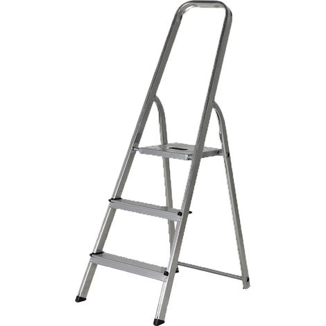 Escabeau domestique pliant 3 marches Selekta FrontAlu (1/5)