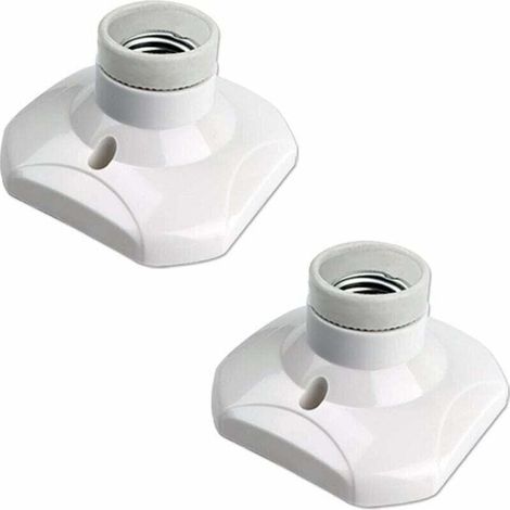 YMYNY Douille de Plafonnier E27 à vis pour Lampe Murale Mur Intérieur, AC 230V, Support pour Ampoule LED E27, Base Plastique Culot E27 pour Plafond de Garage Atelier, lot de 2 (1/4)