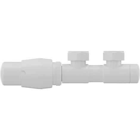 Valvola termostatica combinata per radiatore LUXRAD DUO, sinistra, bianca