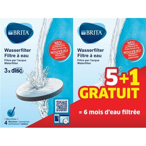 Cartouche filtre à eau Brita Pack de 5+1 filtres MicroDisc (1/3)