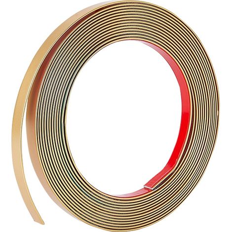 5mX10mm Moulure Murale Flexible Bande Décorative Auto-Adhésive Autocollants de Bordure de Miroir Doré pour Panneau de Sol Bord D'Armoire Cadre de Garde-Robe Ruban D'Étanchéité Décor (1/5)
