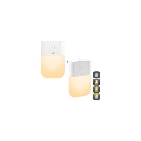 Veilleuse Enfant, Lot de 2 Veilleuses LED, Lampe Nuit Automatique avec Capteur de Crépuscule, Veilleuse Bébé, Veilleuse Enfant Plug and Play pour Cuisine, Couloir, Escalier, Blanc Chau (1/5)