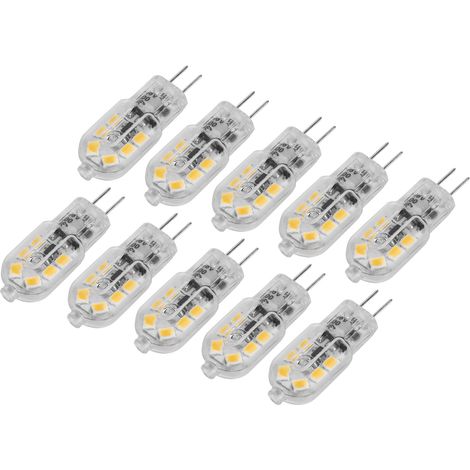 10 Stück Bi-Pin-Glühbirnen, 12 LEDs, 1,2 W, G4-LED-Lampen für Deckenlampen, Wandleuchten und Schreibtischlampen, 12 V (1/5)