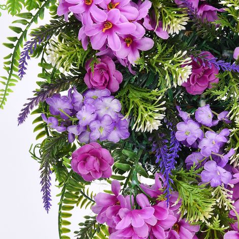 Couronne de fleurs artificielles avec lilas, jacinthes et hortensias, couronne de printemps et d'été, grande taille (1/5)