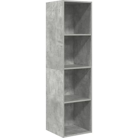 Meuble TV mural horizontal 37 x 37 x 142 cm rangement pratique déco design en bois gris béton