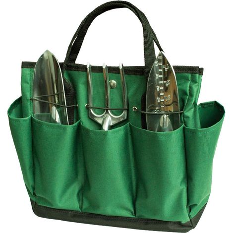 Sac à outils de jardin, sac fourre-tout de jardinage d'extérieur à poches multiples, sac organisateur pour kit d'outils de jardin compact, sac de rangement pour outils à main de jardinier (vert) (1/5)