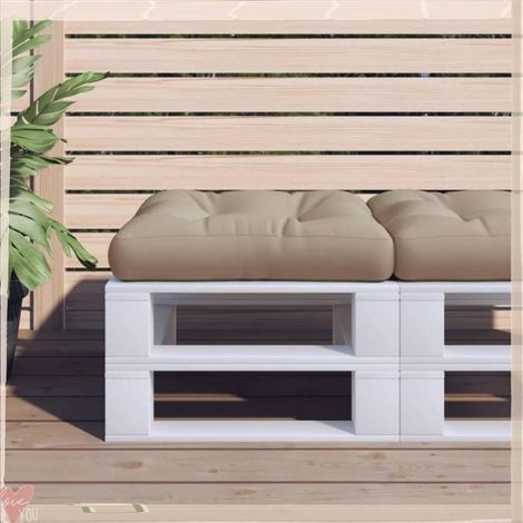 360908 Coussin de palette taupe 58x58x10 cm tissu (1/5)