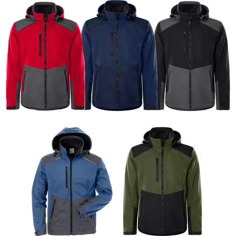 Fristads Chaqueta de trabajo Soft shell Stretch 4060 CFJ - XL - Rojo/Gris