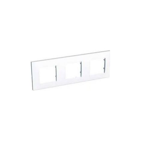 Plaque de finition Altira 3 postes horizontale entraxe 71mm blanc RAL 9010 (ALB45657)