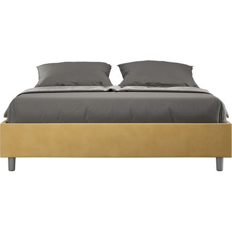 Letto Matrimoniale Sommier 160x190 cm Senza Rete Azelia Ocra (1/4)