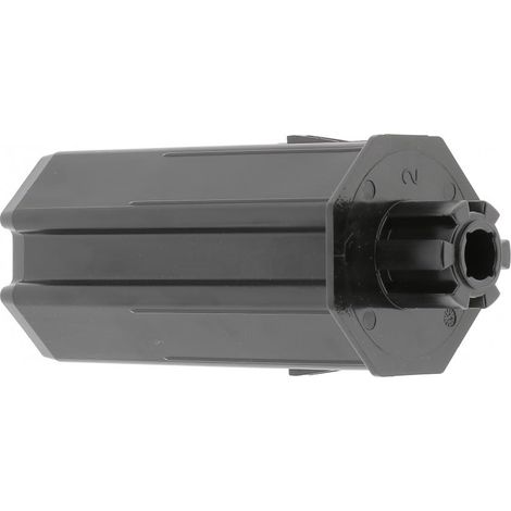 embout de tube de volet roulant octogonal fenêtre sortie plastique, pour tube octogonal de 60 mm sortie crabot de 27 mm mâle et carré de 10 / Ø 12 mm (1/2)