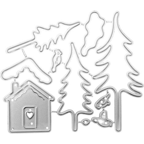 Stanzformen für Metall, Baumhaus, DIY-Scrapbooking-Album, Papierkarten, Prägeform, Basteldekoration