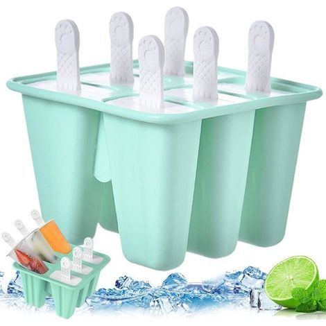 Silikon-Eisformen, Eisformen für Eis am Stiel, wiederverwendbare Eisformen, Eisformen-Set (1/4)
