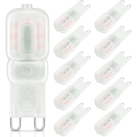 G9 Dimmbare LED-Lampen 3W Ersatz für 25W Halogenlampe, 220V Wechselstrom, 360° Abstrahlwinkel, 10er-Packung, Warmweiß 3000 K