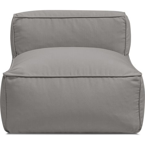 BOBOCHIC - Chauffeuse 1 place sans accoudoir pour canapé de jardin modulable GIULIA avec bâche de protection Gris foncé (1/5)