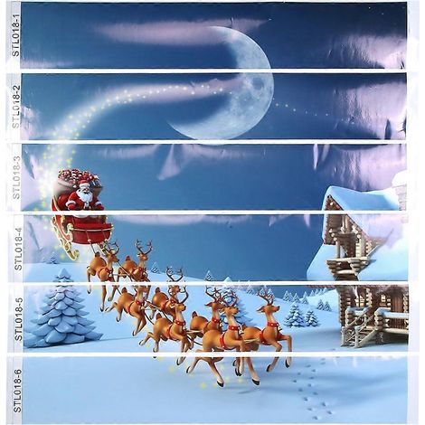 6 Pcs Décoratif Escalier Autocollant Motif de Noël Sticker Muraille Sol Décoration Maison (1/5)