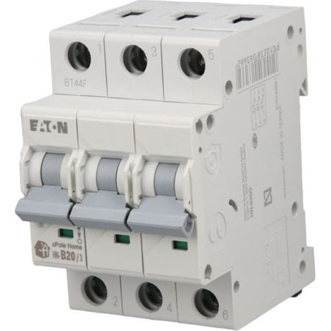 Interruttore automatico di sovracorrente Eaton B 20A 3 poli HN-B20/3 194882