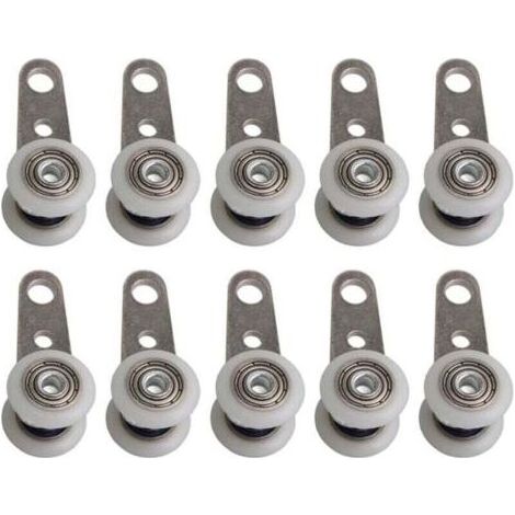 Kaelt - Lot de 10 roulettes pour baie vitrée ou porte coulissante – métal et plastique – 4,5 x 1,9 cm (1/3)