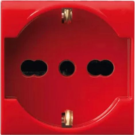 Ave presa schuko bipasso rossa  s44 2 moduli 442090/15tsr