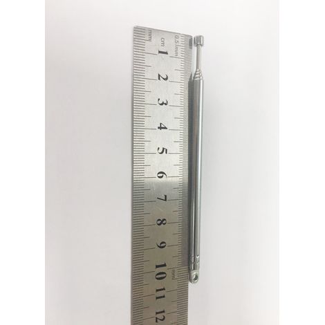 Telescopic antenna 5283-5 sections, milled flat, 108mm when folded, 360mm when unfolded, 5.2mm diameter, brand new. (1/2)
