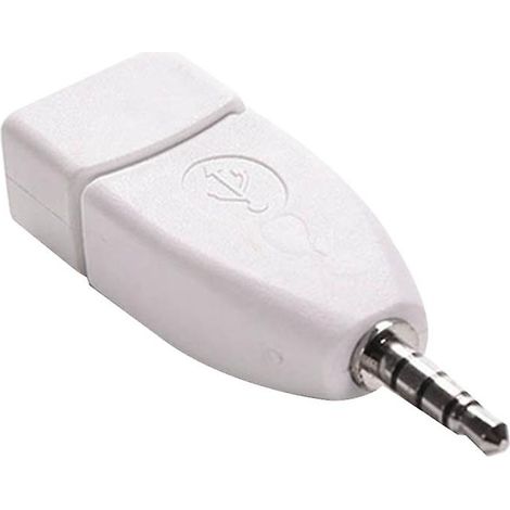 Convertisseur adaptateur USB 2.0 femelle vers jack audio mâle 3,5 mm aux, prise voiture durable (1/4)
