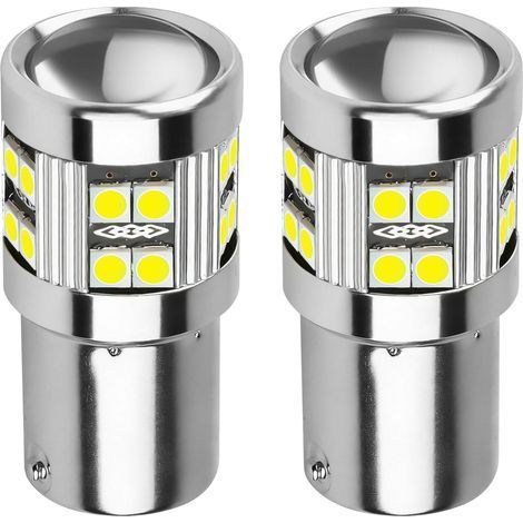 2 Ampoules LED 1156 BA15S P21W 5W 6000K 12V 24V Feu Recul Clignotant Auto Camion (1/5)
