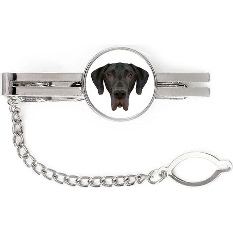 Gran Danés I - Pinza de corbata geométrica con foto e inscripción Art-Dog (1/4)